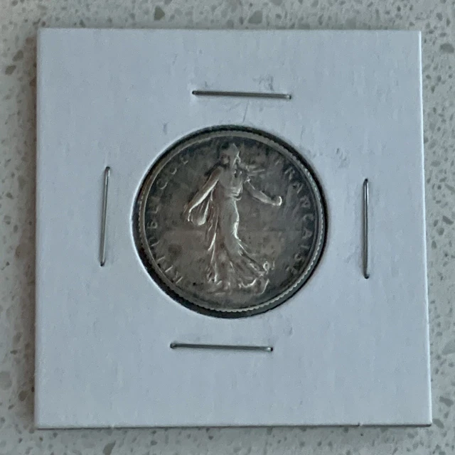 France 1918 1 Franc 0.835 Silver Content - ASW 4.175 grams