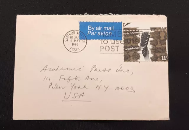 Dm)1976, Great Britain, Letter Sent To The U.s.a, With Social Reforms Stamp, Chi