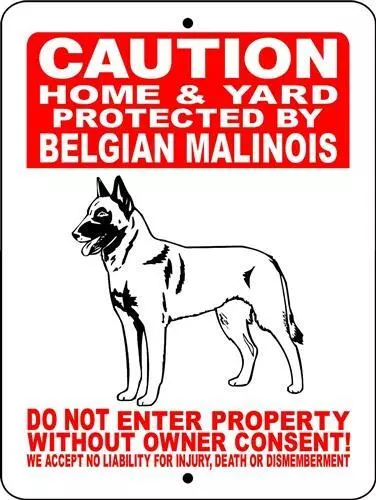 0293 Belgian Malinois 9"x12" Aluminum Sign