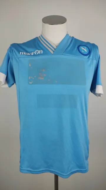 MACRON NAPOLI MAGLIA CALCIO UOMO Tg L SOCCER JERSEY 2012/13 VINTAGE