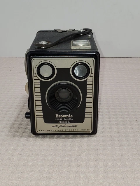 Cámara Flash Kodak Brownie Six-20 Modelo D De Colección Años 50 Hecha en Inglaterra
