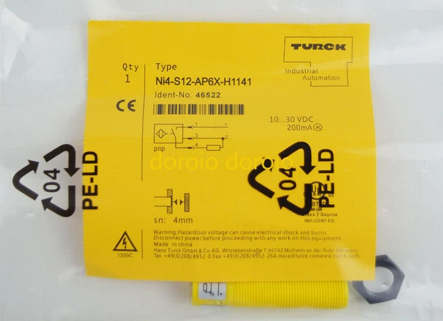 thumbnail image 2 of Turck NI4-S12-AP6X-H1141 Inductive Proximity Sensor, PNP, 46522, Brand New 2 of 4