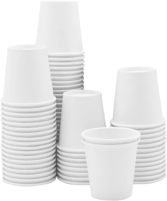 [100 Count] 3 oz. Small Paper Cups Disposable Mini Bathroom Mouthwash Cups