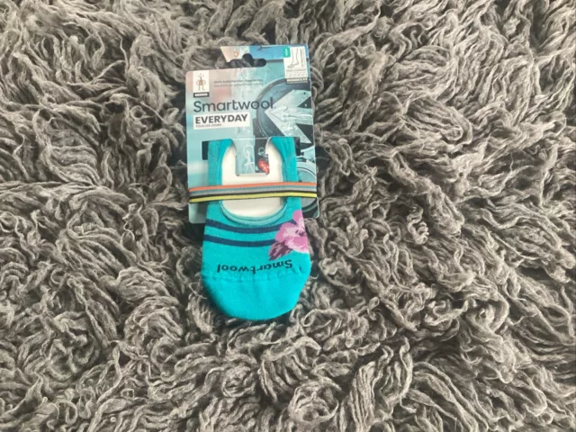 New Smartwool Everyday NoShow Socks, Women's Size S, Teal/Navy