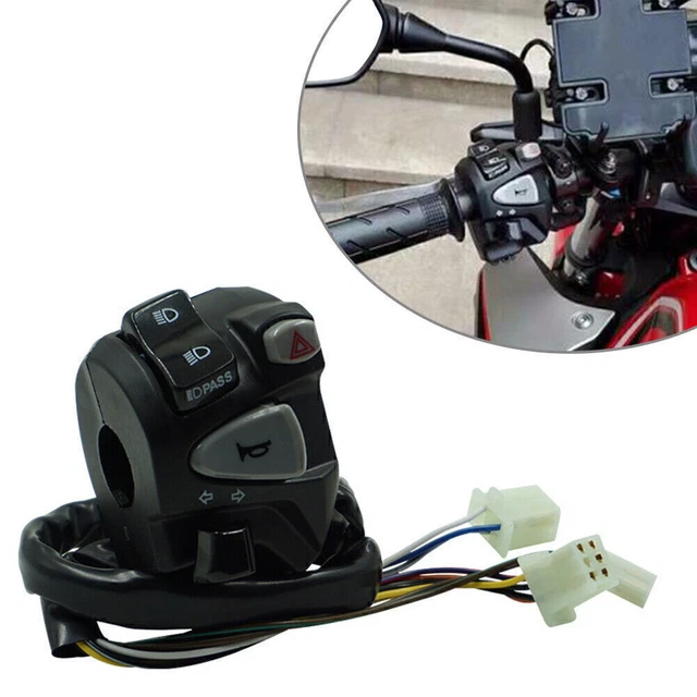 1 Pcs 7/8" Motorcycle Handlebar Horn Turn Signal Low/High Beam Headlight Switch