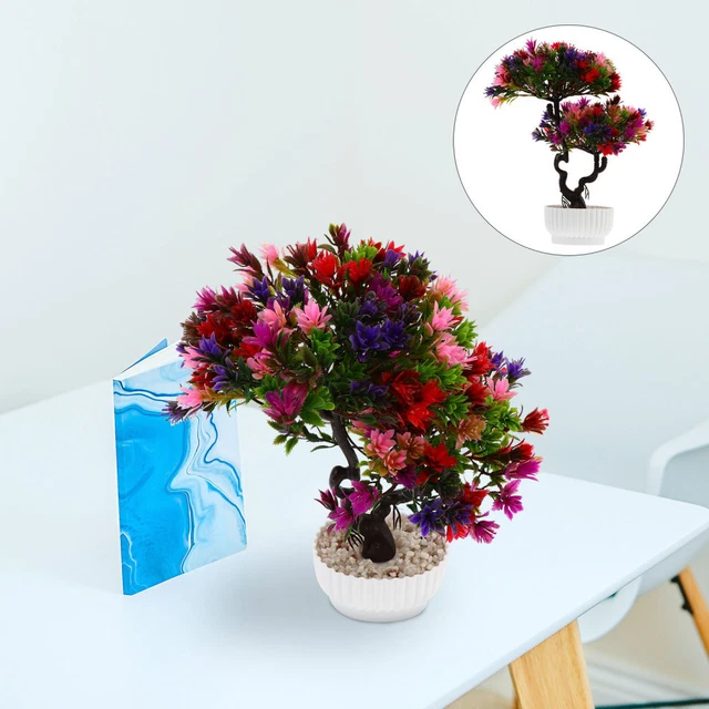 8 Pcs Maison de Poupée Miniature Bonsaï Plante Décoration Maison de Poupée Plante en Résine Modèle de Plante en Pot
