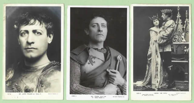 [8337] Theatre "Henry V" Three Postcards Mr. Lewis Waller As Henry V