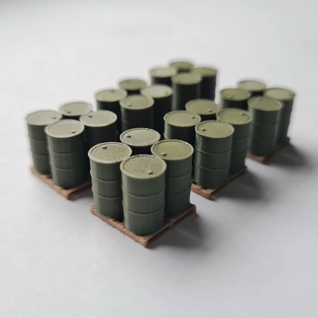 24 Pack Drums Barrels Pallets OO Gauge 1:76 Model Railway Scenery 24 Pack Drums Barrels Pallets Oo Gauge