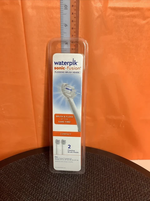 NUEVO Waterpik Sonic Fusion Repuesto CABEZALES DE CEPILLO HILO DENTAL Blanco Sellado SFRB-2WW
