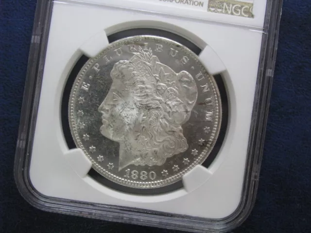 1880 s US Morgan Silver $1 Dollar Coin graded Uncirculated NGC MS62 STAR Cert