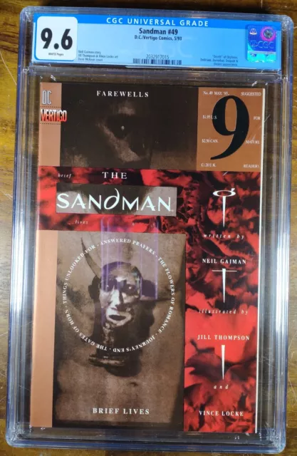 Sandman #49 (May 1993, Vertigo) CGC 9.6 NM+ WHITE pages Death of Orpheus