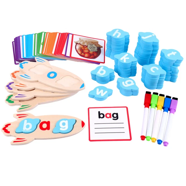 Kindergarten Lernspiele Lernen Von Alphabetwörtern Kinderspielzeug Puzzle