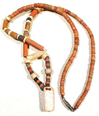 Pre-Columbian Ceramic & Shell Bead Necklace Tairona Coa 3