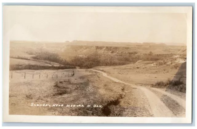 Medora North Dakota ND Postcard RPPC Photo Scenery Dirt Road View c1930s Vintage