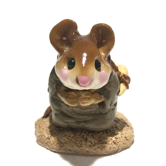 Vintage Wee Forest Folk M-122 Christ-Mouse Shepherd Miniature Figurine