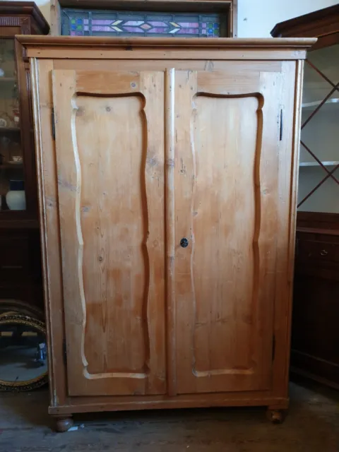 Antique Pine Wardrobe.