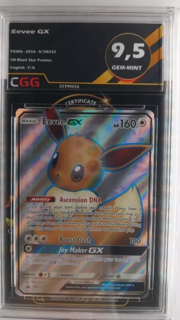 Eevee GX CGG 9.5 Gem-Mint ENGLISH SM Black Star Promo SM242 22390026 POKEMON