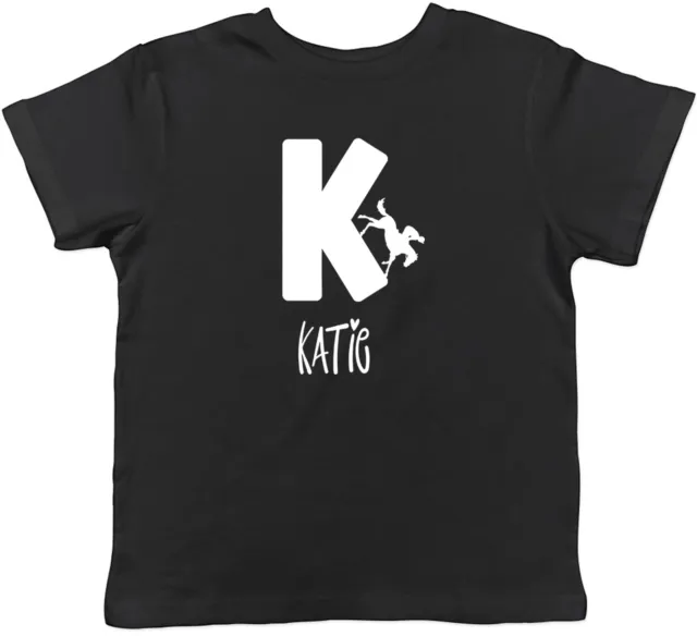 Personalised Horse Riding Alphabet Animal- K Childrens T-Shirt Boys Girls Gift
