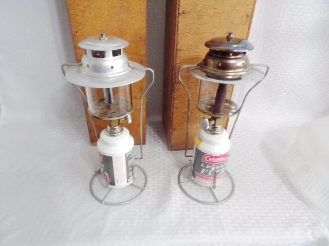 2 Or Pair Single Mantel Insta-Lite Lp Lanterns W Boxes Coleman Fuel 2