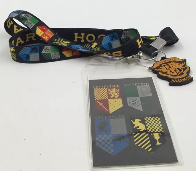 Harry Potter Hogwart Lanyard With ID Badge Holder & Rubber Hog warts Alumni Char