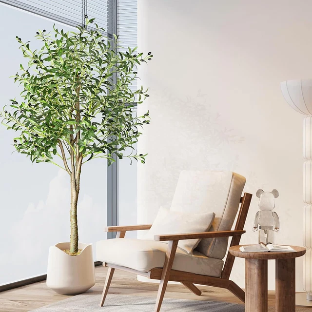 6FT ARTIFICIAL OLIVE Tree 180cm Tall Faux Olive Plants Potted Olive ...
