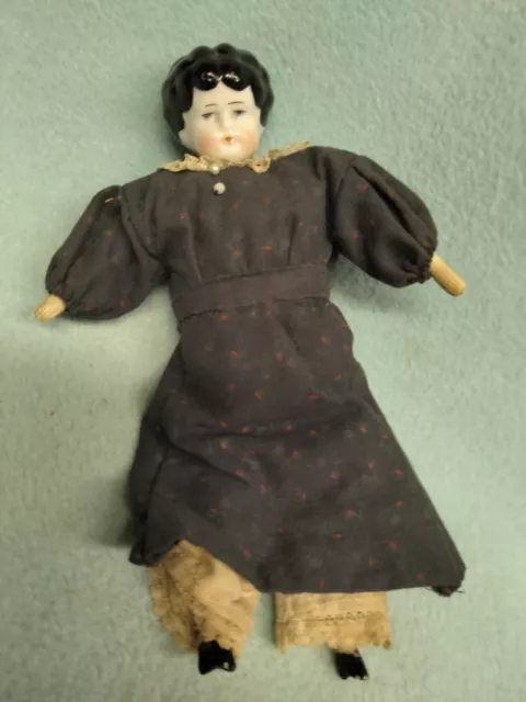 💙 Antique 🍃🥀German 8” China Head Doll🥀🍃~ (c. 1890) Sweet!  lil tlc