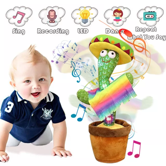 Dancing Cactus Plush Toy Can Singing & Recording To Learn Talking Baby Kids Gift