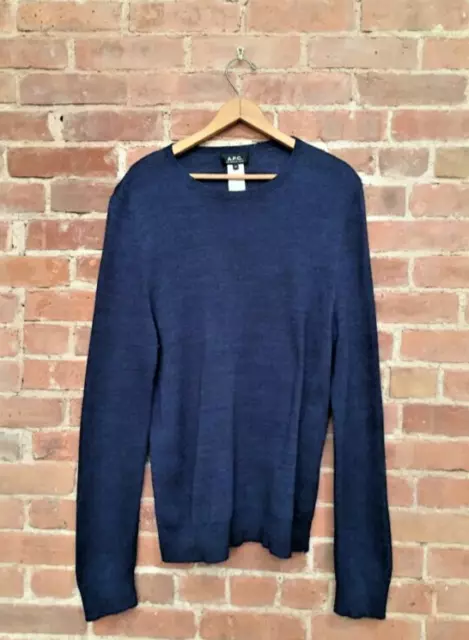 APC Men’s Sweater Size Medium, Blue 100% Cotton