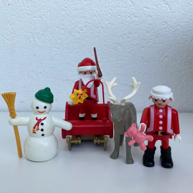 Playmobil Weihnachten: Weihnachtsmann Rentier Schneemann Schlitten