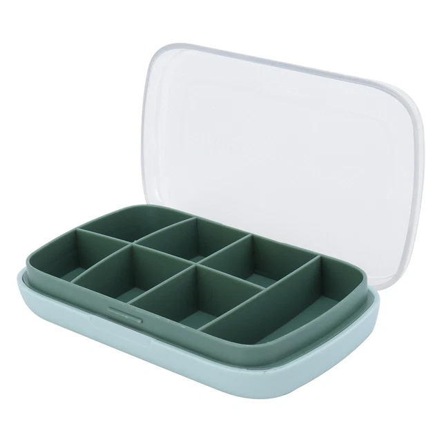Caja portátil sellada para tabletas 7 cuadrículas contenedor de medicamentos de almacenamiento de gran capacidad