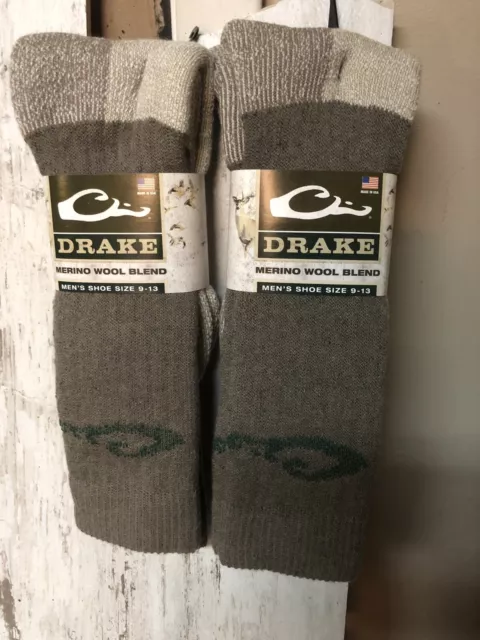 Mens 2 Pr Drake Merino Wool Boot Socks -Made In Usa
