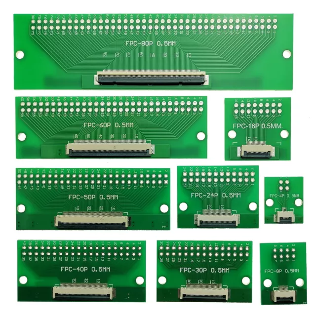 4-80Pin 0,5mm FPC FFC Flachbandkabel Adapter Platine auf 2,54mm DIP PCB Board