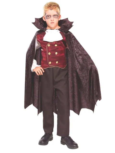 Vampire Dracula Count Transylvanian Halloween Fancy Dress Up Boys Costume L