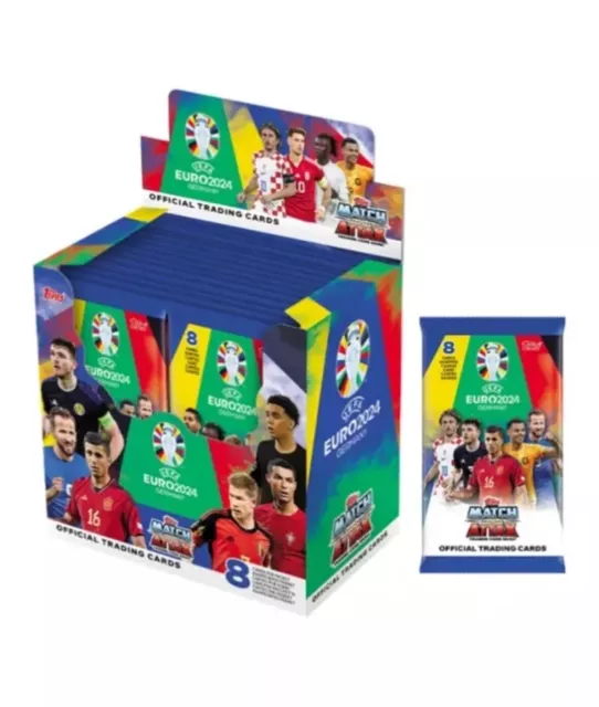 Full Box Topps Match Attax UEFA EURO 2024 Trading Cards Collection Open Box