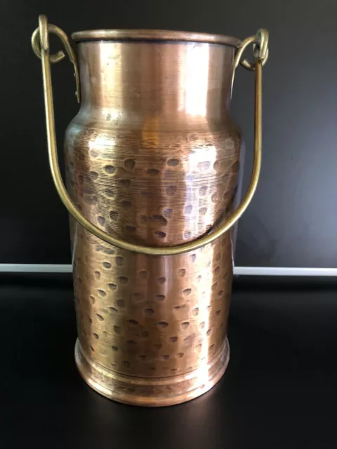 Vintage Kupfer Milch Kanne Schirmständer gehämmert 30 cm hoch