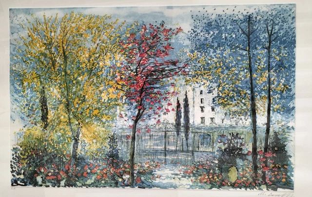 Michele Cara (1892-1989) Paisaje Litografía Prueba D'Artista 94x73 CM