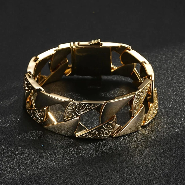 Mens gold chaps bracelet deals