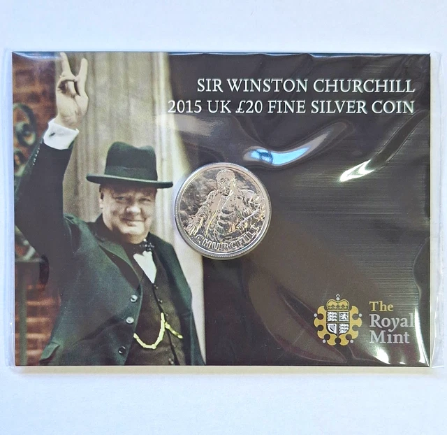SIR WINSTON CHURCHILL 2015 UK £20 Fine Silver Coin £52.65