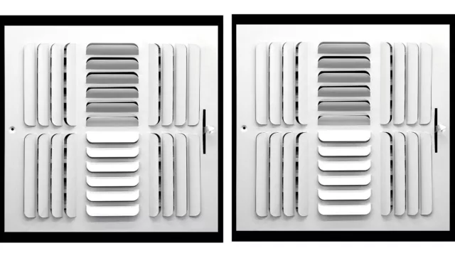 (2-PACK) 4-Way Metal 10"x10" Curved Blade Adjustable Air Supply HVAC Vent, White