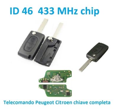ID clé télécommande vierge 3 boutons Peugeot 308 3008 5008 Partner Expert ID46 FSK 