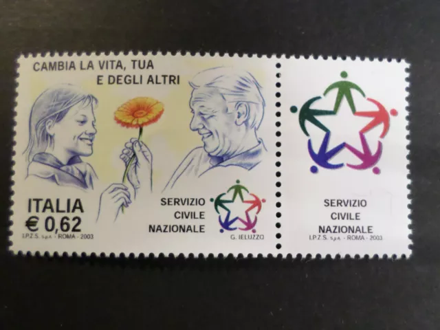 ITALIE ITALIA, 2003, timbre SERVIZIO CIVILE NAZIONALE, neuf**, VF MNH STAMP