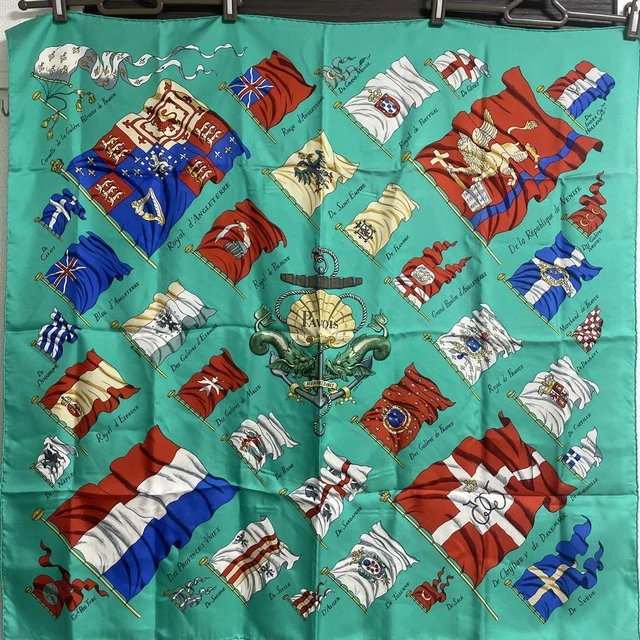 Hermes scarf Green Carre 90