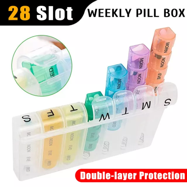 Weekly Pill Box Organizer 7 Daily Organizer Case Pop Up Medicine Storage Contain