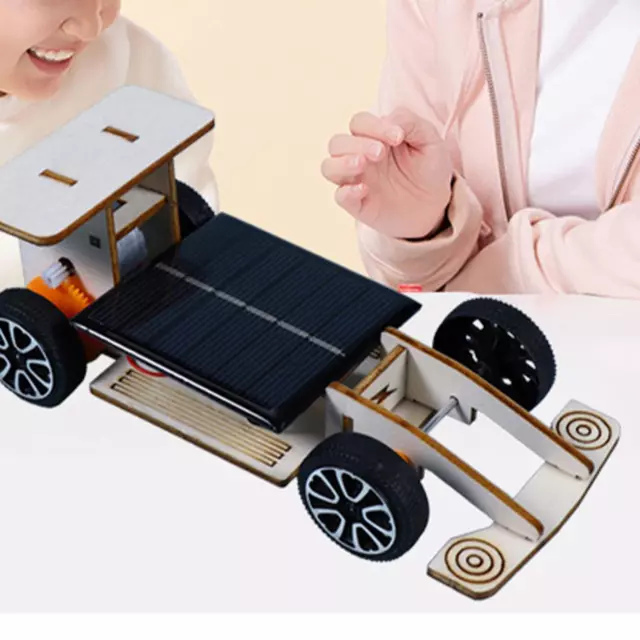 DIY Mini Solar Race Car Toy DIY Wooden Car Vehicle Model Building Kits