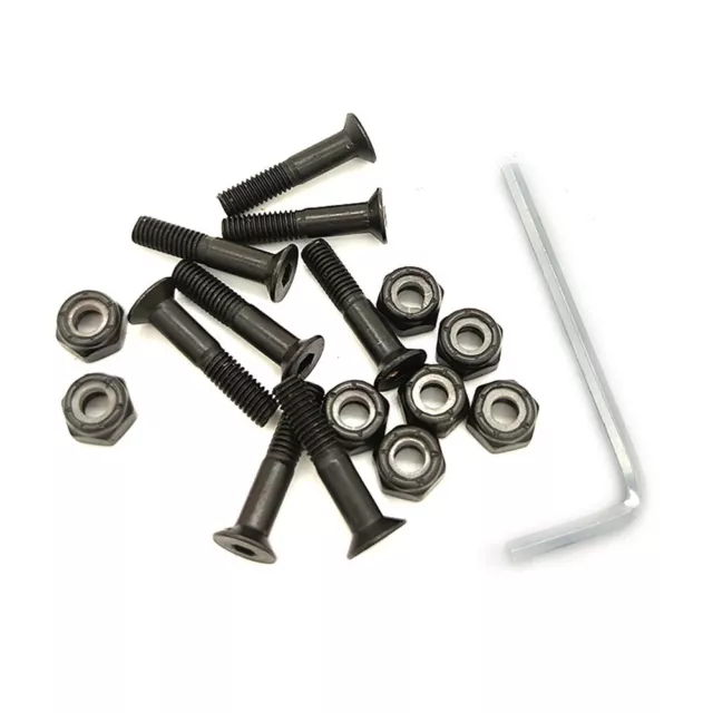 Practical Carbon Steel Skateboard Accessories 16Pcs Replacement Screws and Nuts