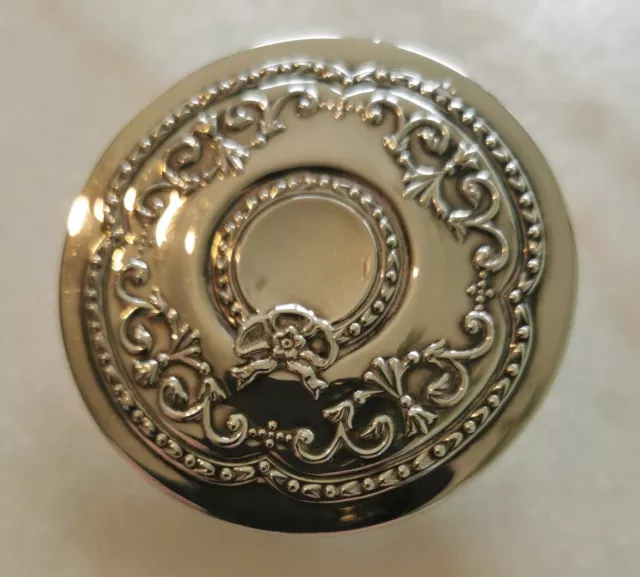 925 Sterling silver Embossed CARRS Handbag Mirror 77mm diameter