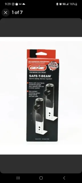 Genie Safe-T-Beam - Sensores de seguridad para puerta de garaje - Kit de repuesto para garaje Genie