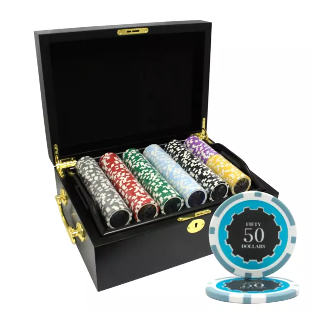 Mrc Poker 500Pcs 14G Eclipse Poker Chips Set With Mahogany Case