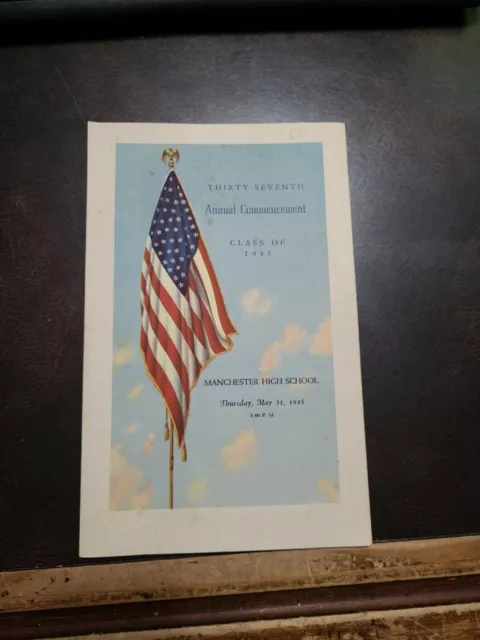 1945 Manchester High School York Pa Commencement Program