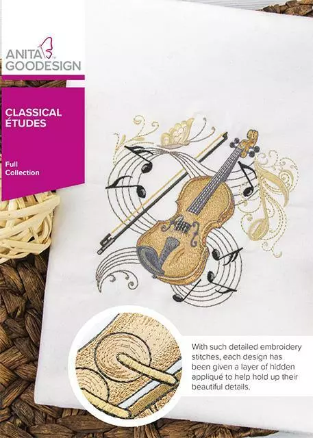 Classical Etudes Anita Goodesign Embroidery Machine Design CD NEW